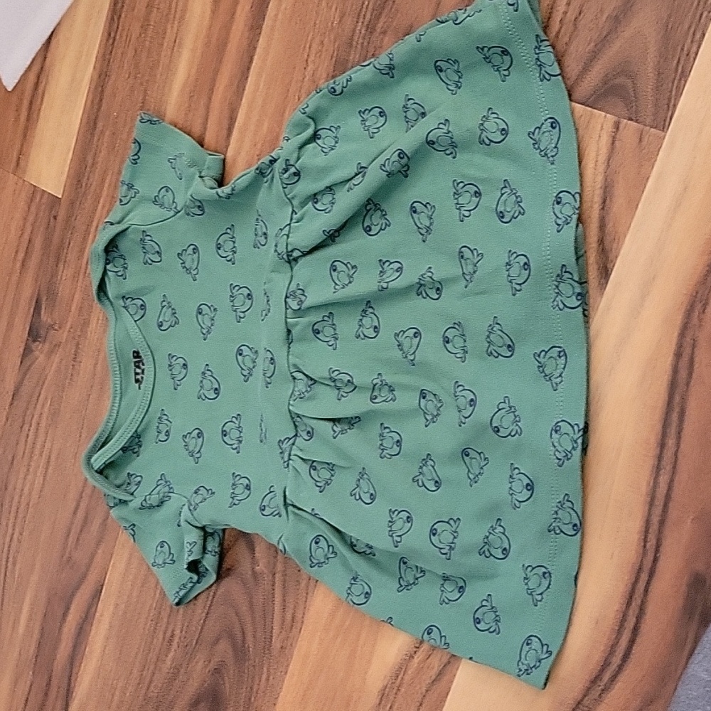 Star Wars Grogu Yoda frogs dress with built in bloomers green one eye - Picture 1 of 7